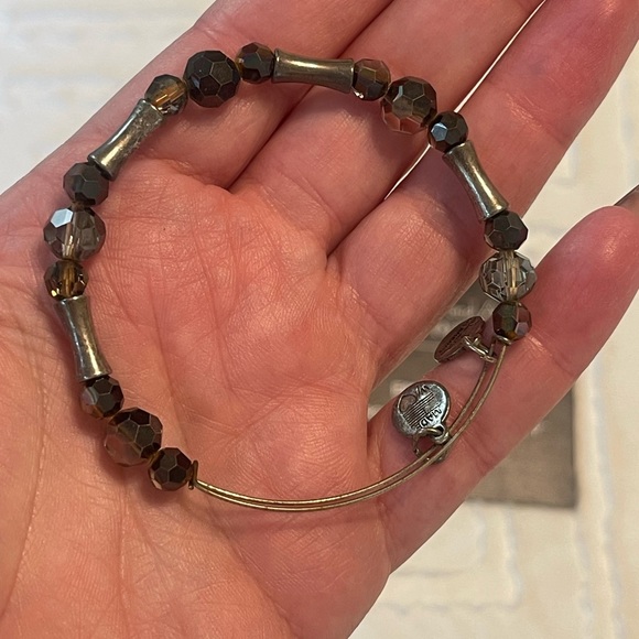 Alex and Ani Silver and Black Sparkle Bracelet - Picture 2 of 3